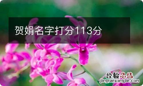 贺娟名字打分113分