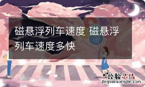 磁悬浮列车速度 磁悬浮列车速度多快