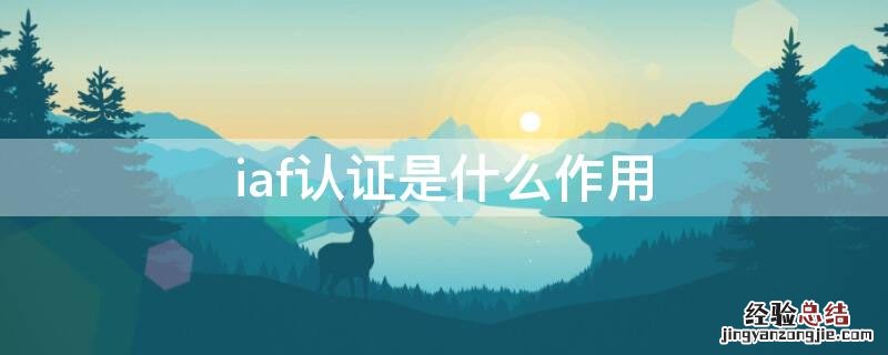 iaf认证是什么作用 ITAF认证