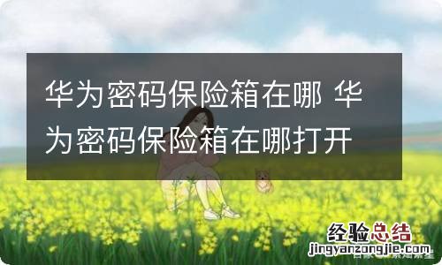 华为密码保险箱在哪 华为密码保险箱在哪打开