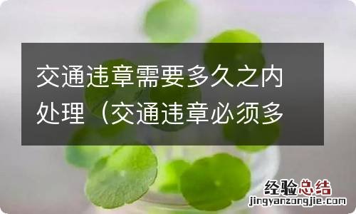 交通违章必须多久内处理 交通违章需要多久之内处理