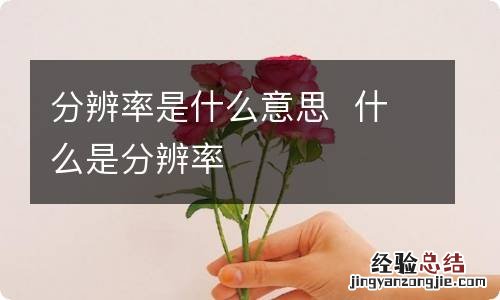 分辨率是什么意思什么是分辨率