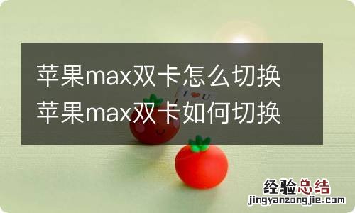 苹果max双卡怎么切换 苹果max双卡如何切换