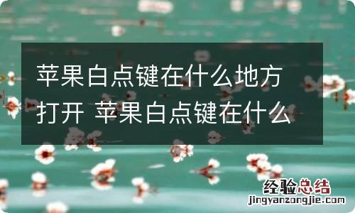 苹果白点键在什么地方打开 苹果白点键在什么地方关闭