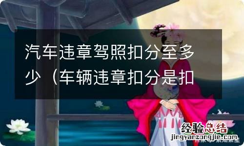 车辆违章扣分是扣驾驶证的分吗 汽车违章驾照扣分至多少