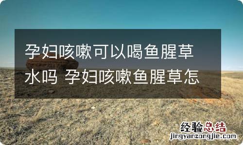 孕妇咳嗽可以喝鱼腥草水吗 孕妇咳嗽鱼腥草怎么吃好