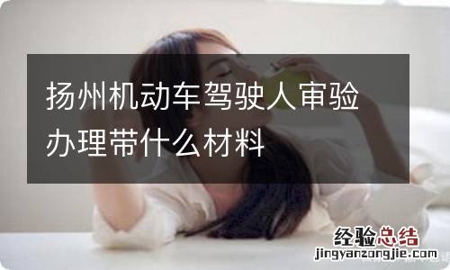 扬州机动车驾驶人审验办理带什么材料