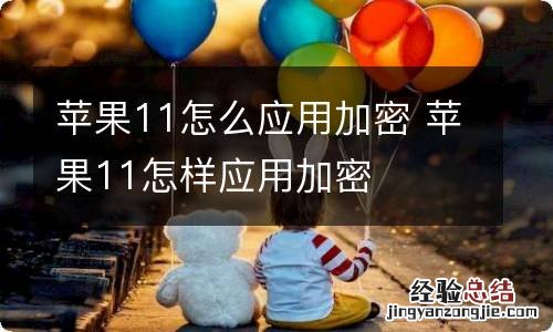 苹果11怎么应用加密 苹果11怎样应用加密