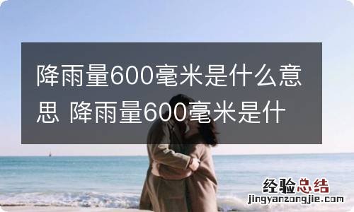 降雨量600毫米是什么意思 降雨量600毫米是什么概念