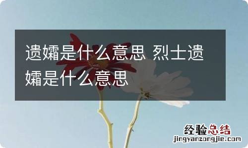 遗孀是什么意思 烈士遗孀是什么意思