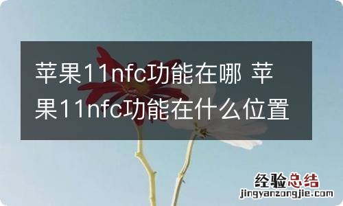 苹果11nfc功能在哪 苹果11nfc功能在什么位置