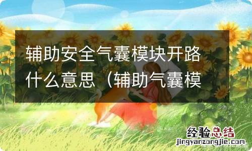 辅助气囊模块开路是什么东西 辅助安全气囊模块开路什么意思