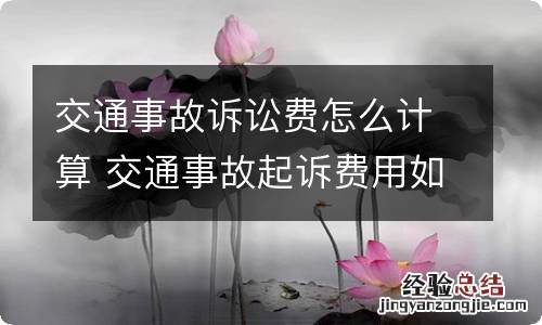 交通事故诉讼费怎么计算 交通事故起诉费用如何计算