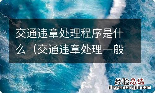 交通违章处理一般程序 交通违章处理程序是什么