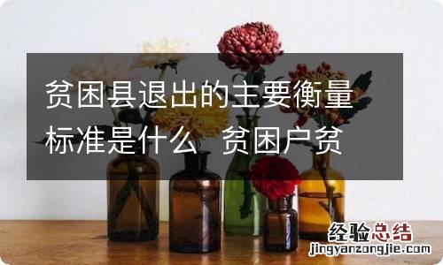 贫困县退出的主要衡量标准是什么贫困户贫困村退出标准是什么