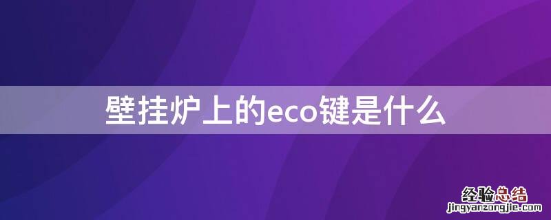 壁挂炉eco要怎么用 壁挂炉上的eco键是什么