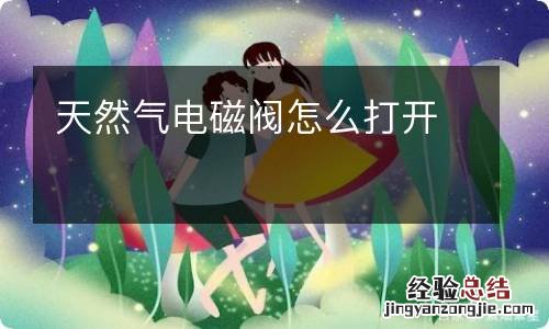 天然气电磁阀怎么打开