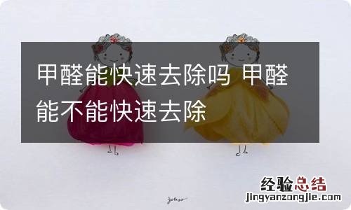 甲醛能快速去除吗 甲醛能不能快速去除