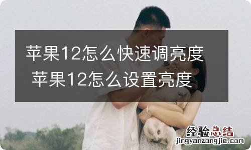 苹果12怎么快速调亮度 苹果12怎么设置亮度