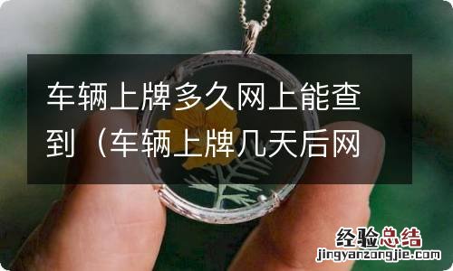 车辆上牌几天后网上能查到 车辆上牌多久网上能查到