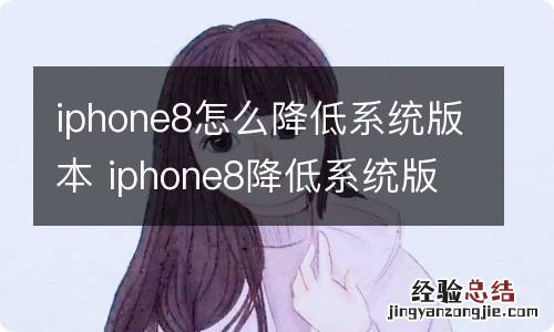 iphone8怎么降低系统版本 iphone8降低系统版本的方法