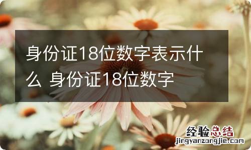 身份证18位数字表示什么 身份证18位数字
