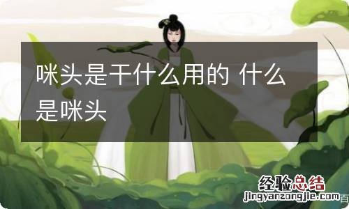 咪头是干什么用的 什么是咪头