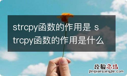 strcpy函数的作用是 strcpy函数的作用是什么