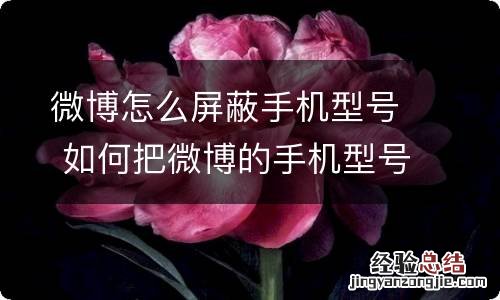 微博怎么屏蔽手机型号 如何把微博的手机型号关闭掉