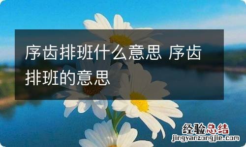 序齿排班什么意思 序齿排班的意思