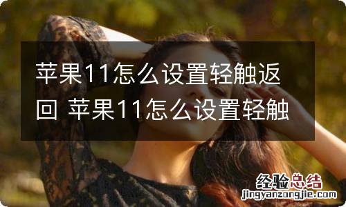 苹果11怎么设置轻触返回 苹果11怎么设置轻触返回按钮