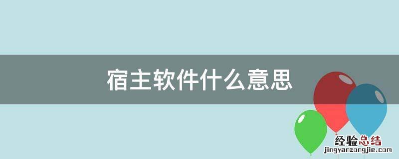 宿主软件简称 宿主软件什么意思