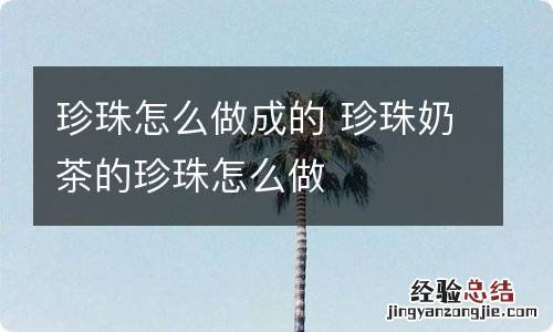 珍珠怎么做成的 珍珠奶茶的珍珠怎么做