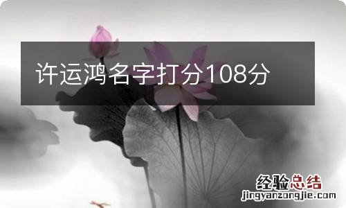 许运鸿名字打分108分