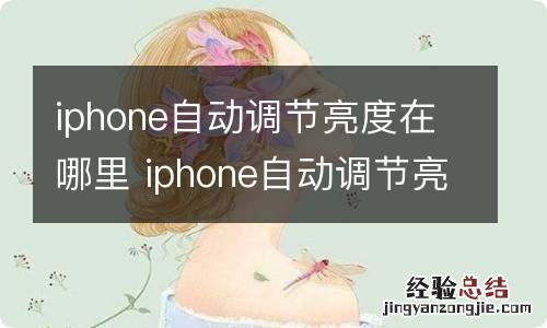 iphone自动调节亮度在哪里 iphone自动调节亮度怎么找