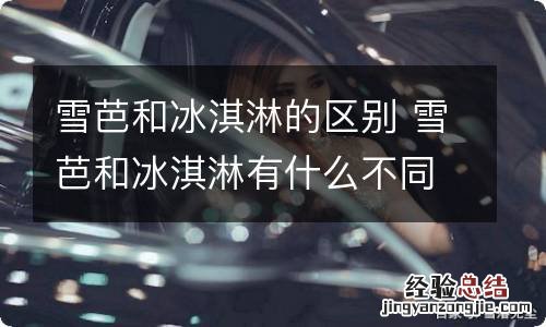 雪芭和冰淇淋的区别 雪芭和冰淇淋有什么不同
