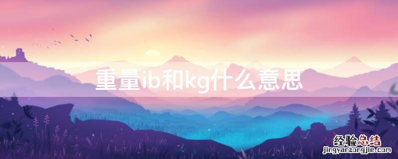 ib 重量 重量ib和kg什么意思