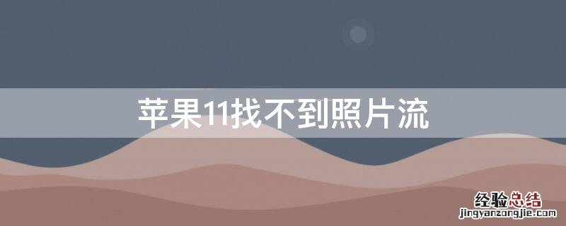 iPhone11找不到照片流