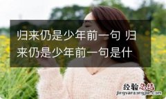 归来仍是少年前一句 归来仍是少年前一句是什么