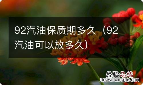 92汽油可以放多久 92汽油保质期多久
