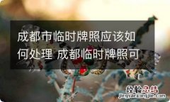 成都市临时牌照应该如何处理 成都临时牌照可以出成都吗