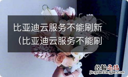 比亚迪云服务不能刷新解决方法 比亚迪云服务不能刷新