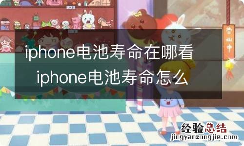 iphone电池寿命在哪看iphone电池寿命怎么看