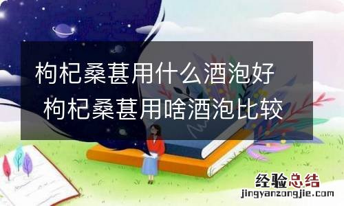 枸杞桑葚用什么酒泡好 枸杞桑葚用啥酒泡比较好