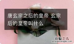 唐玄宗之后的皇帝 玄宗后的皇帝叫什么