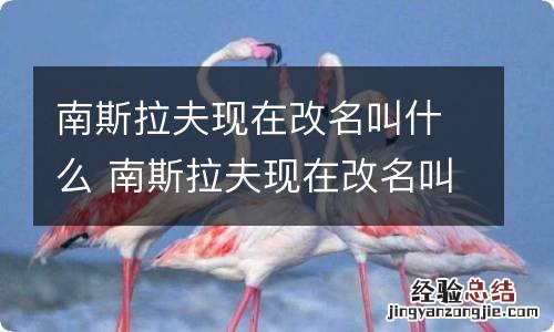 南斯拉夫现在改名叫什么 南斯拉夫现在改名叫什么国家