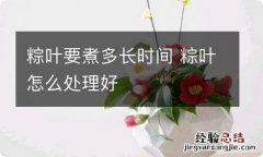 粽叶要煮多长时间 粽叶怎么处理好