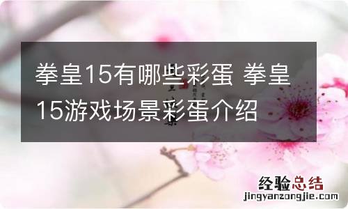 拳皇15有哪些彩蛋 拳皇15游戏场景彩蛋介绍