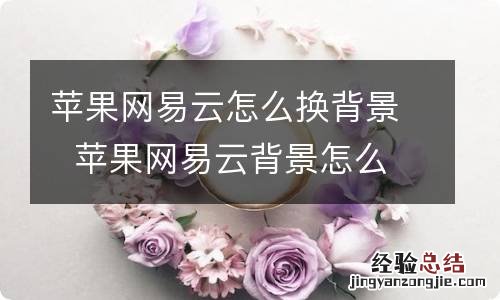 苹果网易云怎么换背景苹果网易云背景怎么换