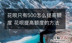 花呗只有500怎么提高额度 花呗提高额度的方法